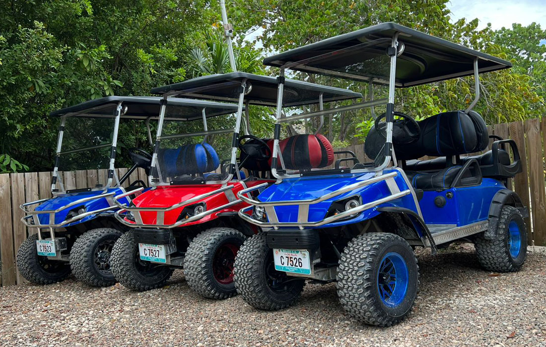 4-Seater Golf Cart Rental San Pedro Belize - Deluxe Golf Cart