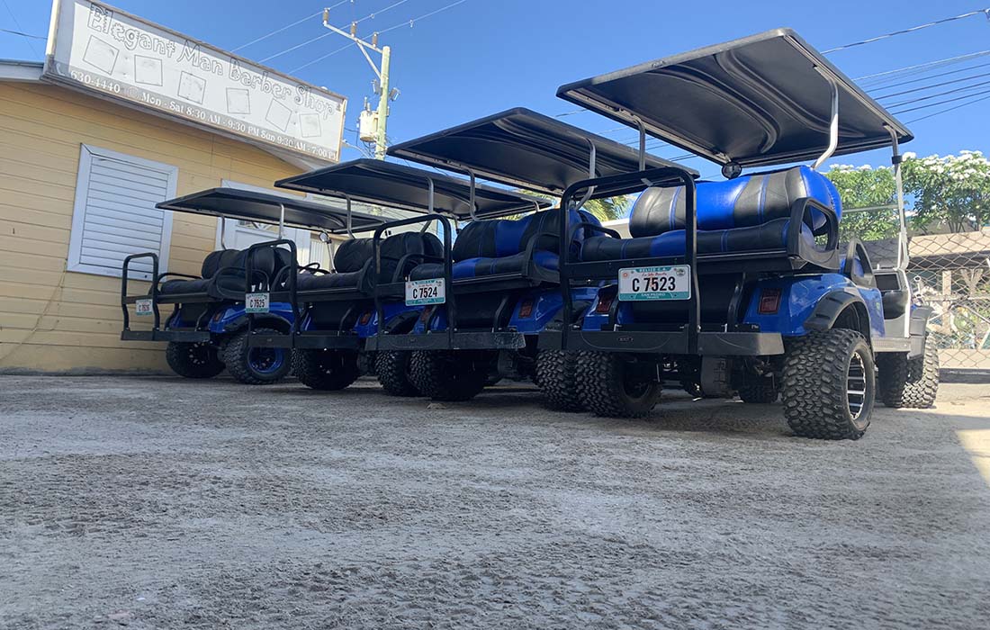 San Pedro Belize coastline golf cart